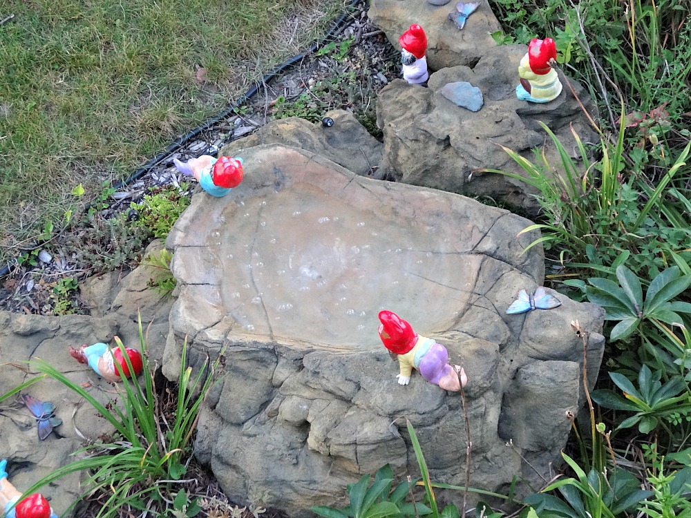 Extra Large Self Contained Bubbling Rock Gnome Garden