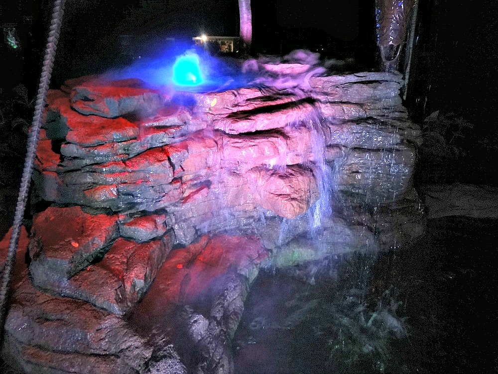 Gorgeous corner waterfalls with spectacular fog and LED lights