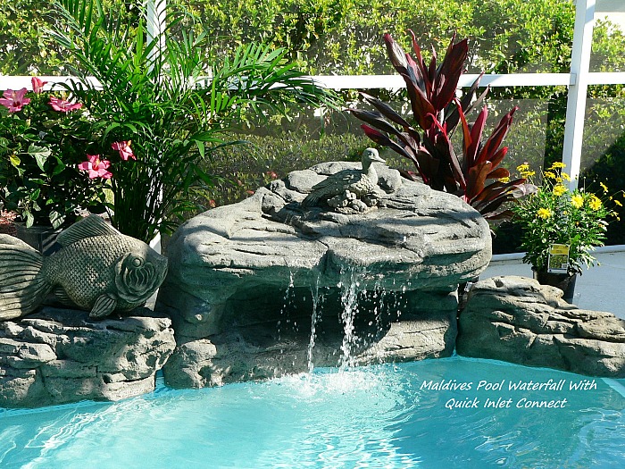 Maldives Pool Waterfalls for a Tropical Water Garden Oasis